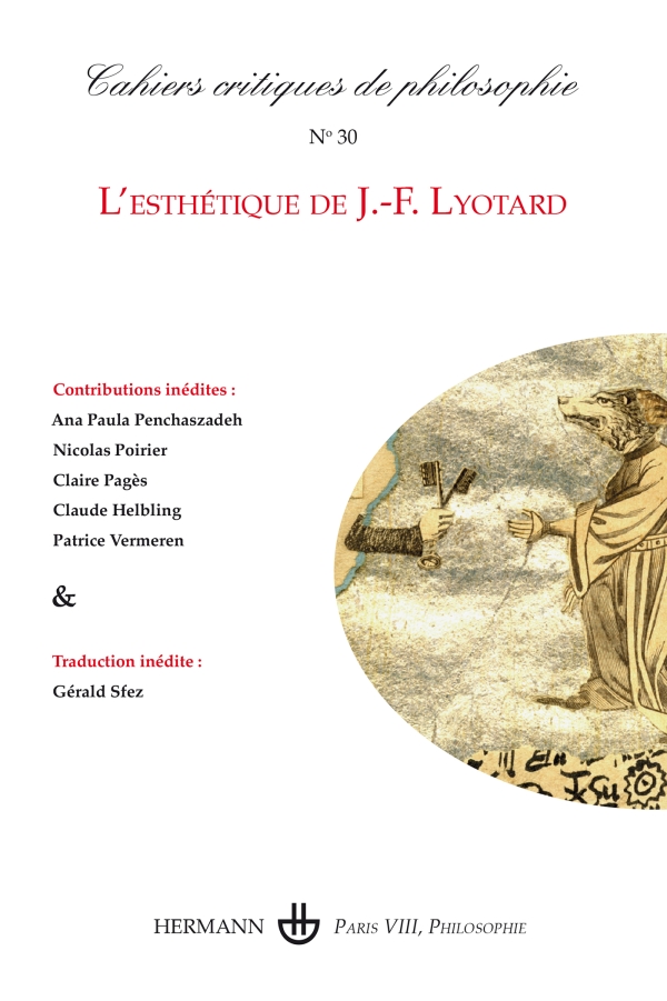 Couverture de L'esthétique de J.-F. Lyotard, Cahiers critiques de philosophie, n° 30, Juillet 2025