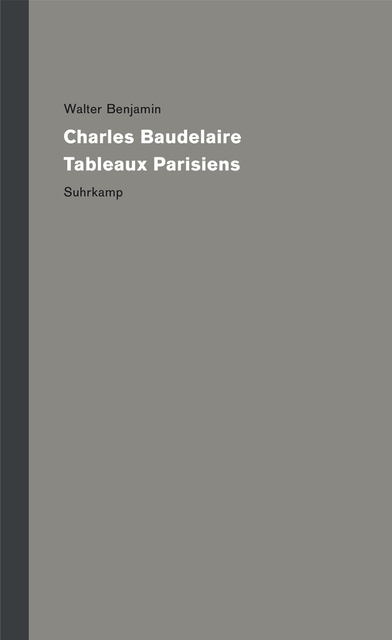 Couverture de BIRNBAUM, Antonia und Michel MÉTAYER (Eds.), Walter Benjamin, Werke und Nachlaß. Kritische Gesamtausgabe - Band 7 : Charles Baudelaire, Tableaux Parisiens, Suhrkamp Verlag, 2017