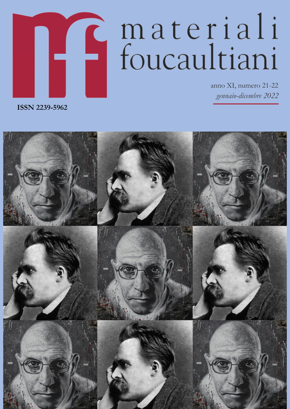 Couverture de L'impulsion Nietzsche chez Michel Foucault, materiali foucaultiani, n° 21-22, 2024