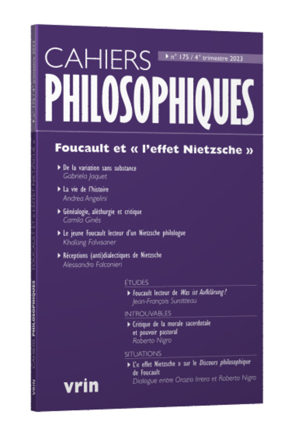 Couverture de Foucault et « l'effet Nietzsche », Cahiers philosophiques, n° 175, Avril 2024