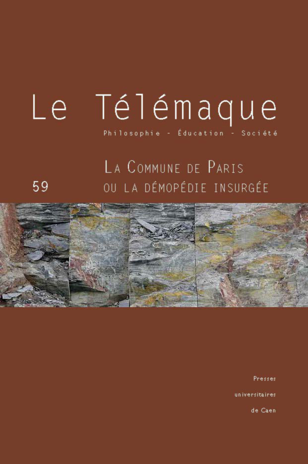 Couverture de La Commune de Paris ou la démopédie insurgée, Le Télémaque, n° 59, 2021